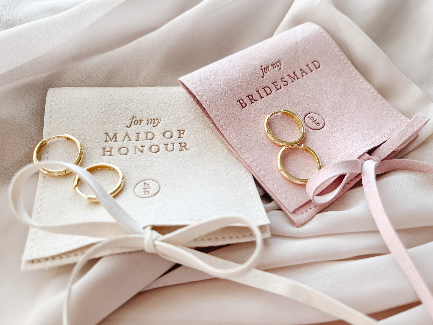 Gold Hoop Earrings & Pouches