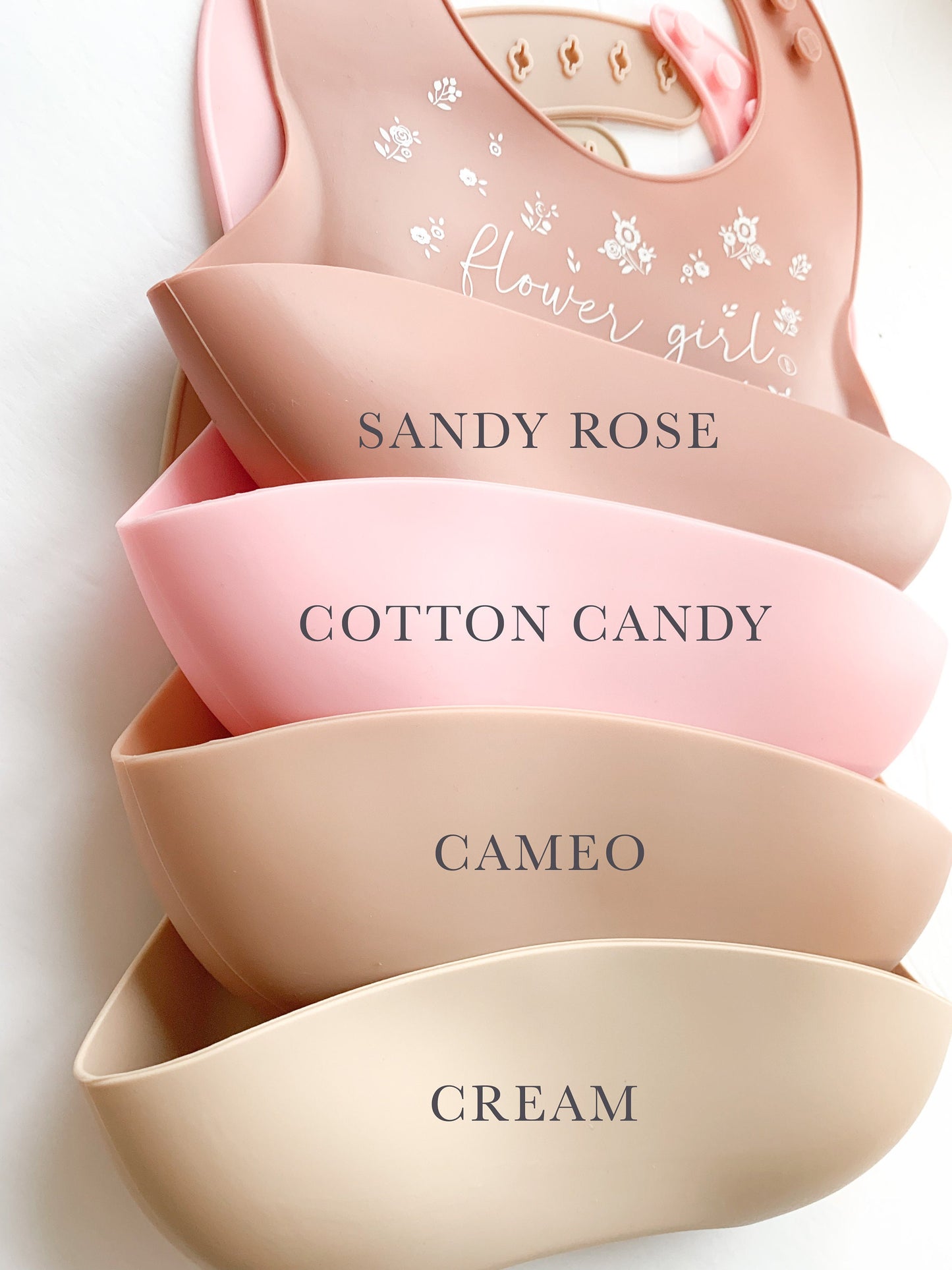 Flower Girl Silicone Bib