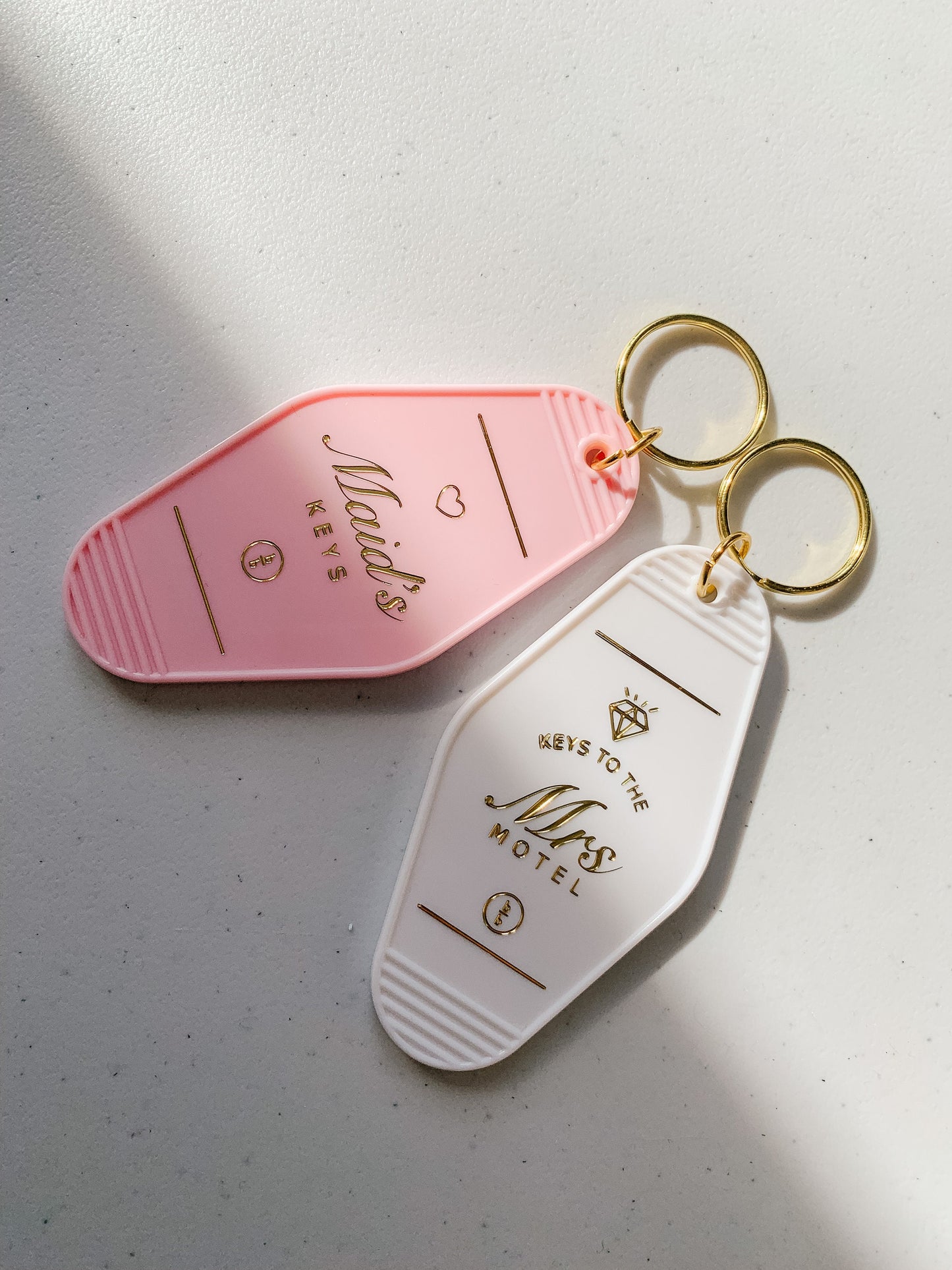 Bride and Bridesmaid Motel Keychains