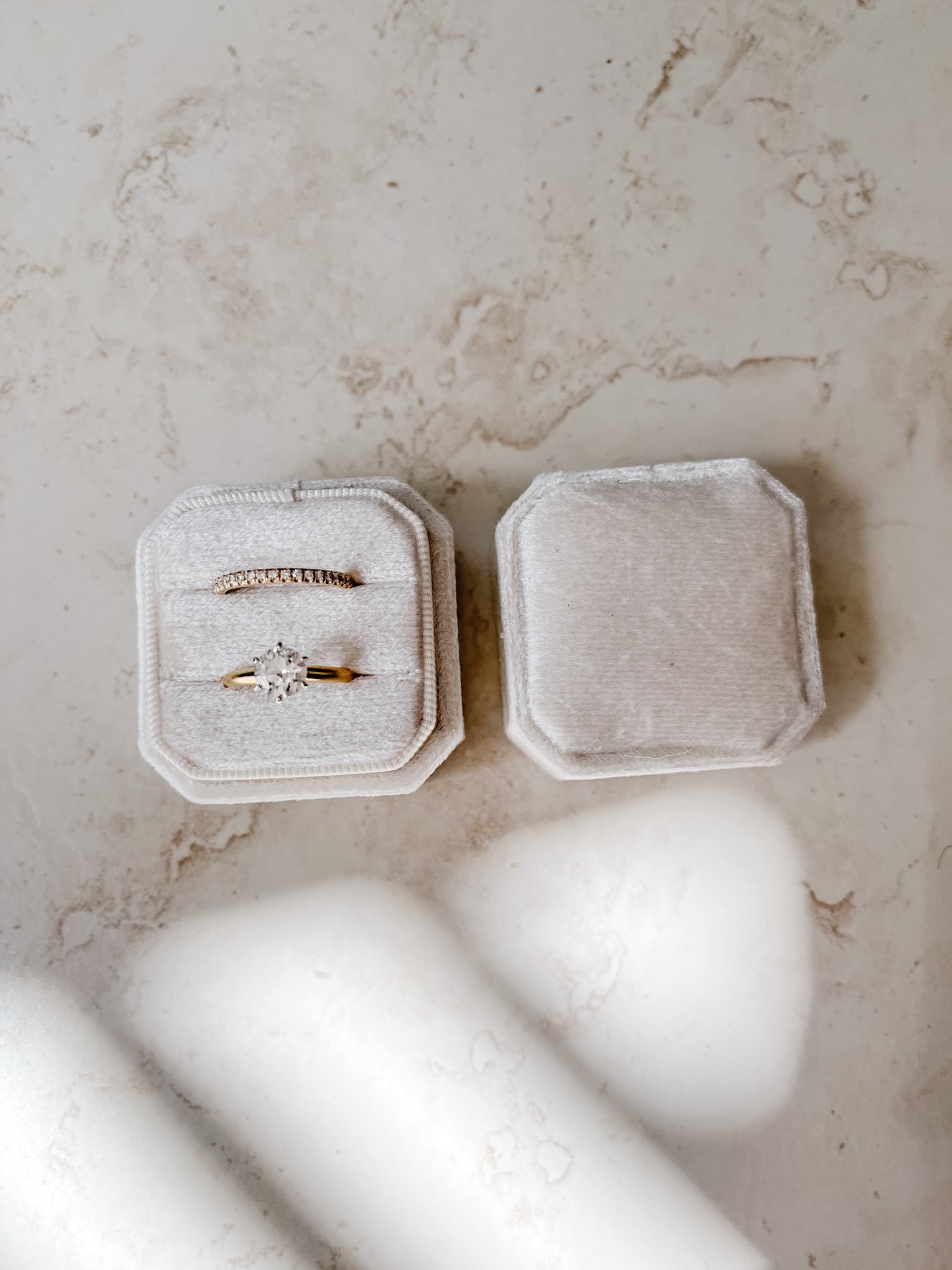 Ivory Octagon Ring Box