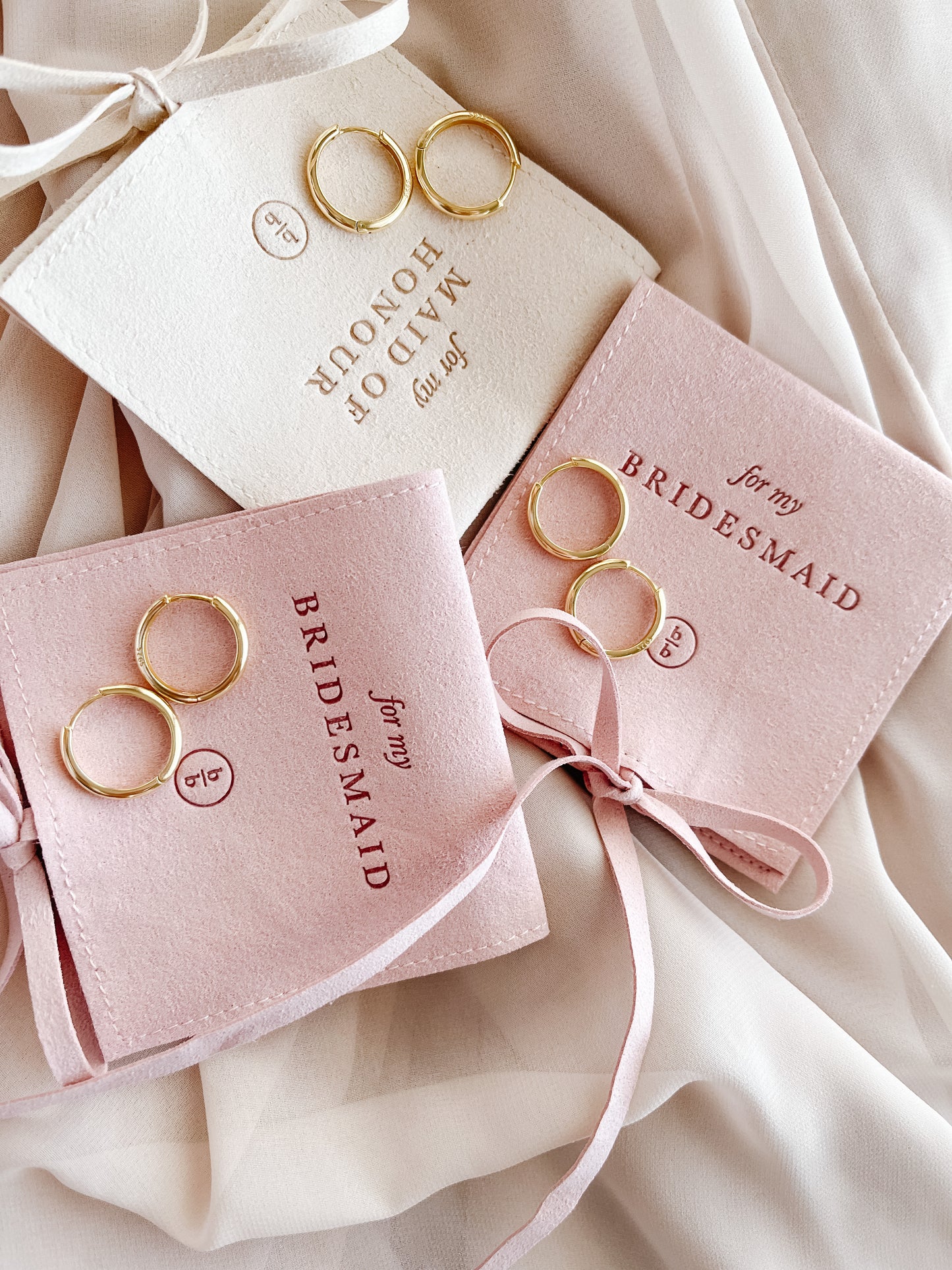 Gold Hoop Earrings & Pouches