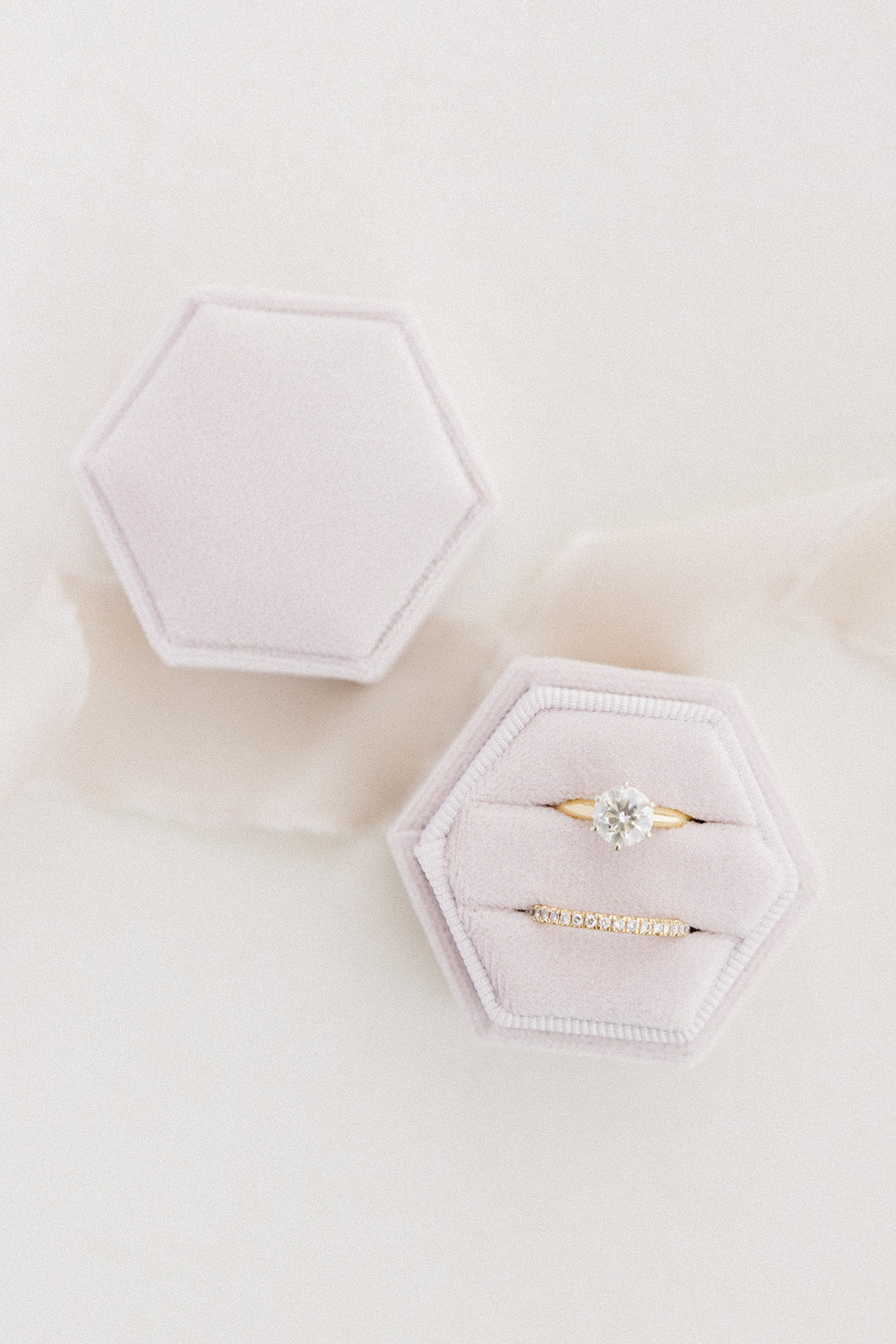 Dusty Pink Hexagon Ring Box