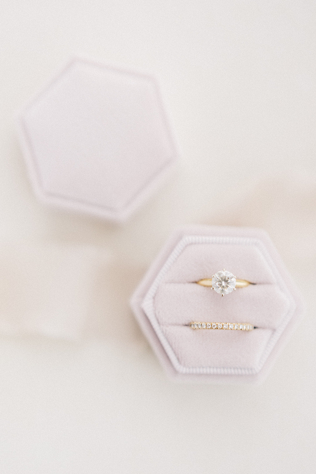 Dusty Pink Hexagon Ring Box