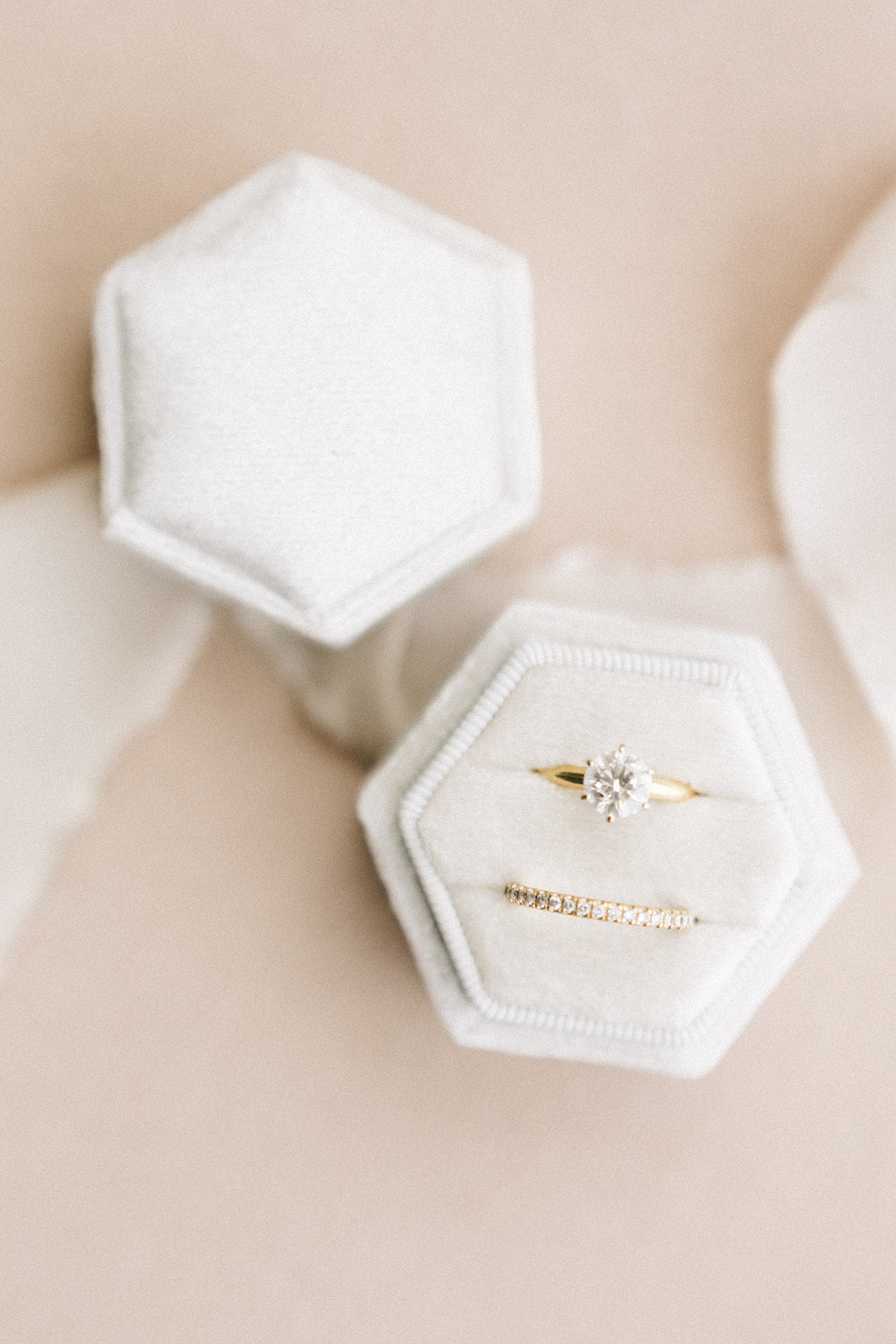 Ivory Hexagon Ring Box