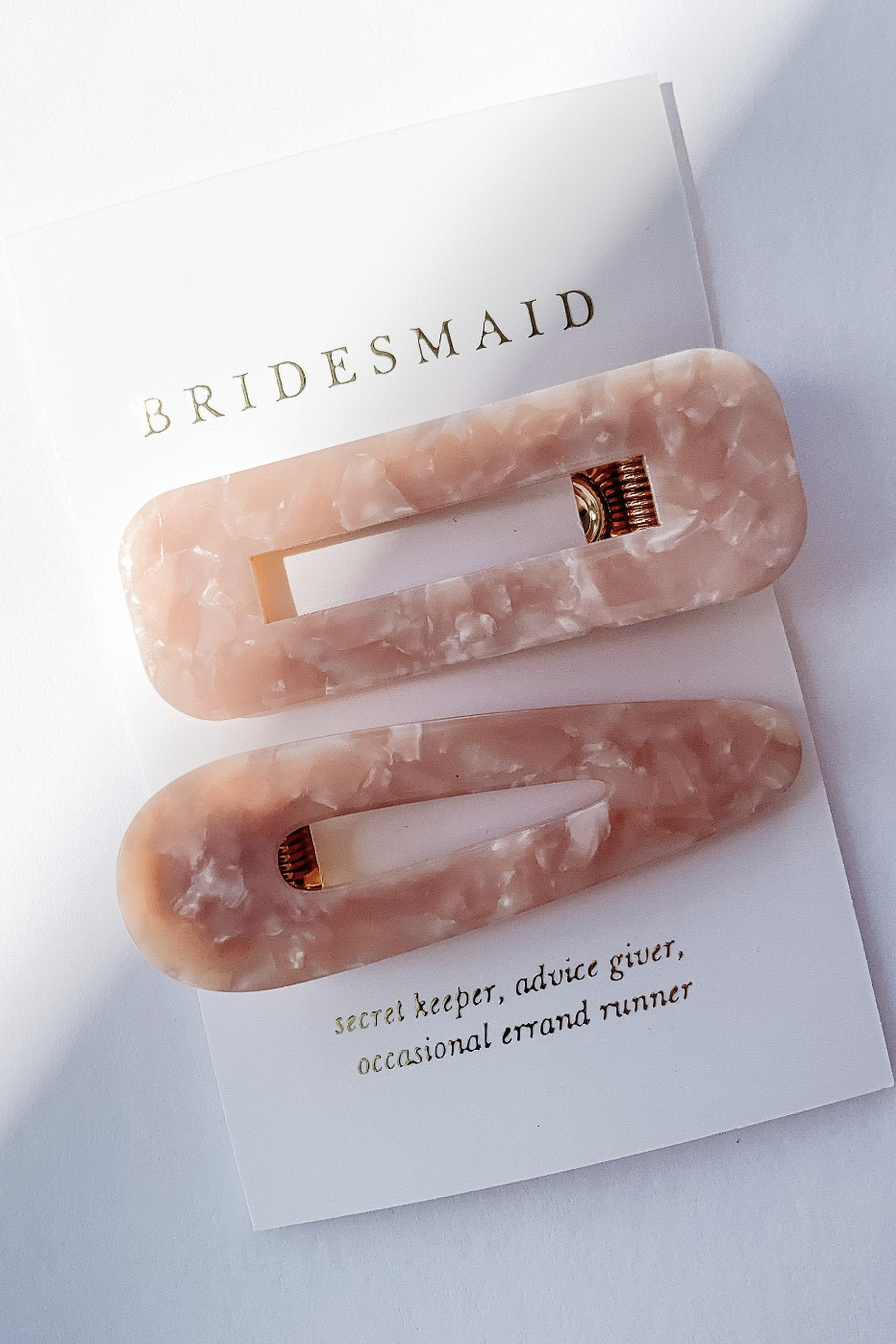 Bridesmaid Resin Hair Clips