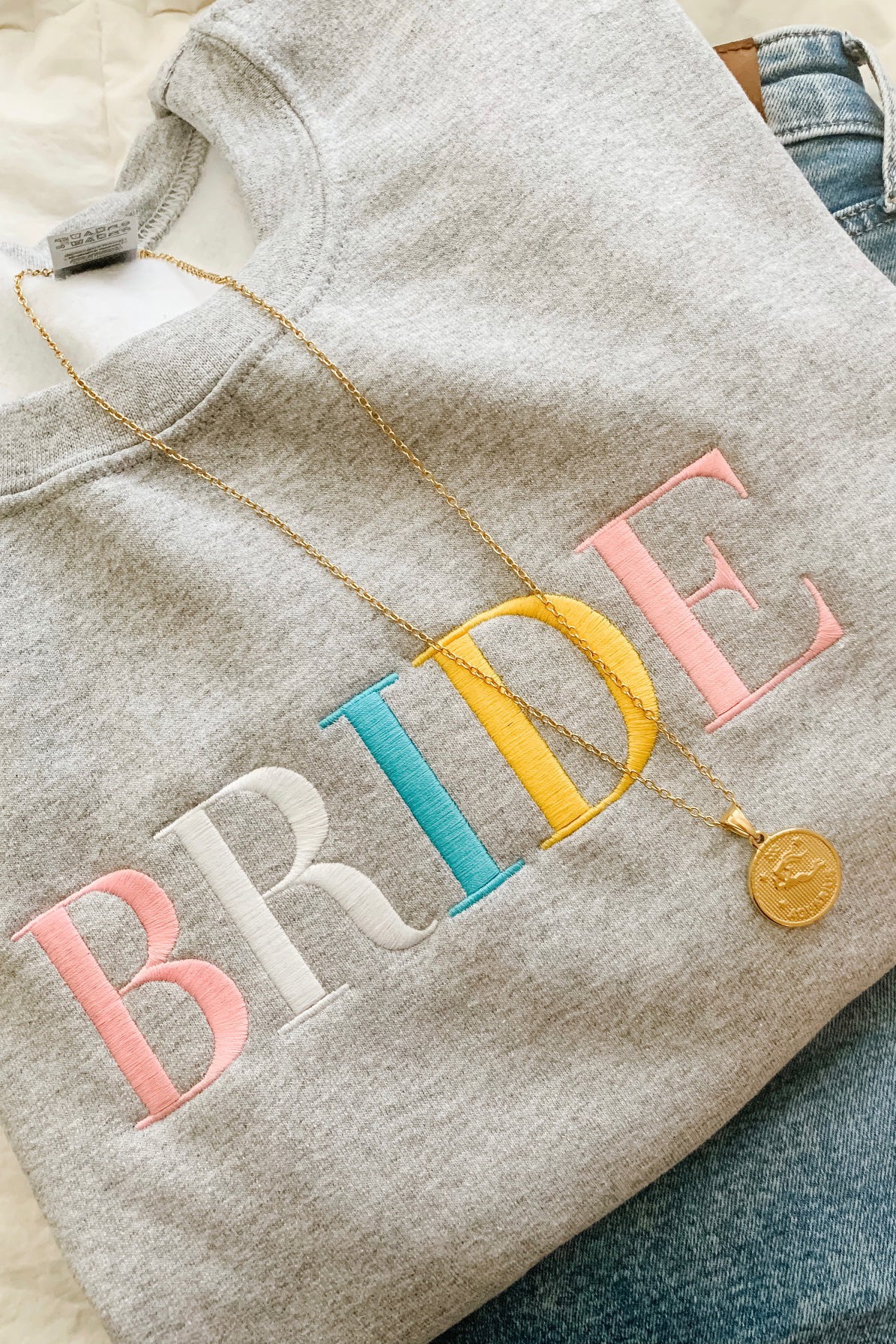 Bride Embroidered Sweatshirt (Pastel)