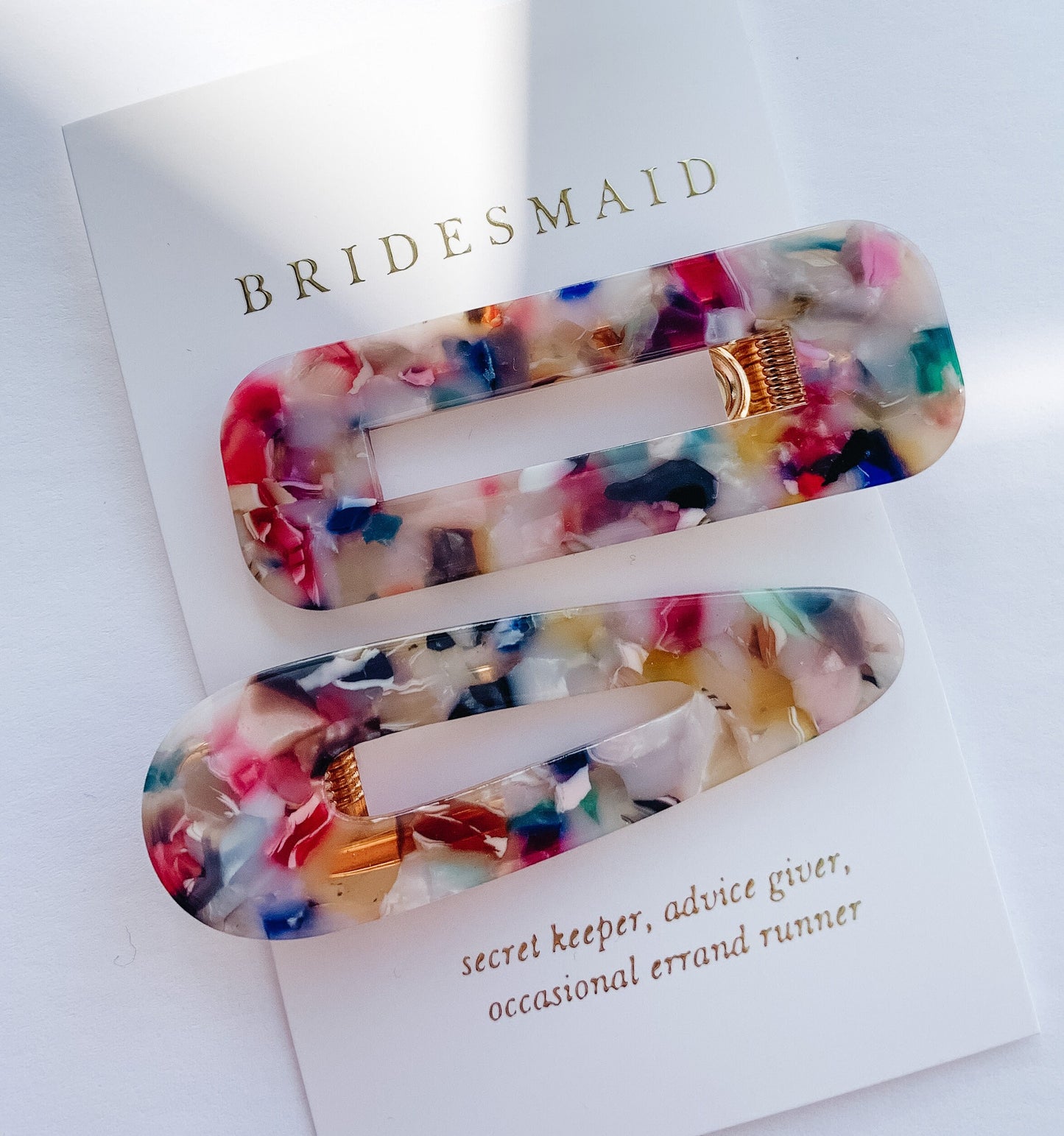 Bridesmaid Resin Hair Clips