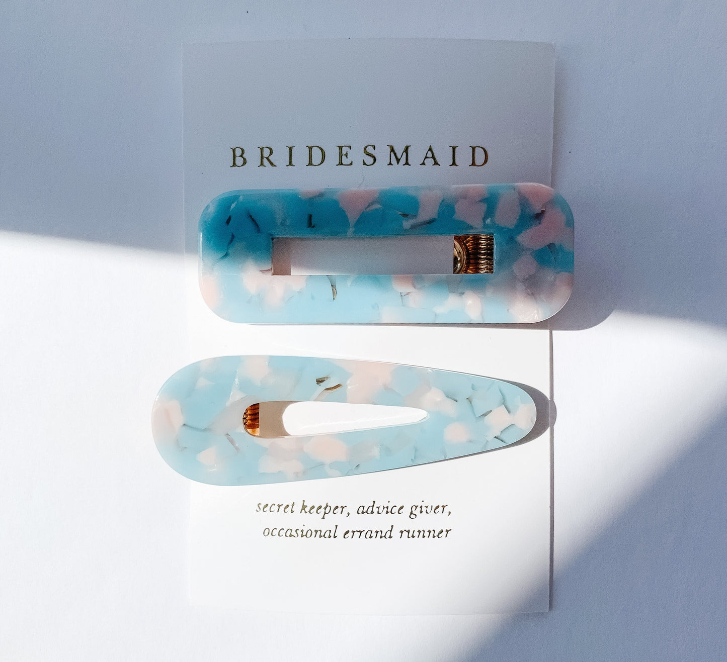 Bridesmaid Resin Hair Clips