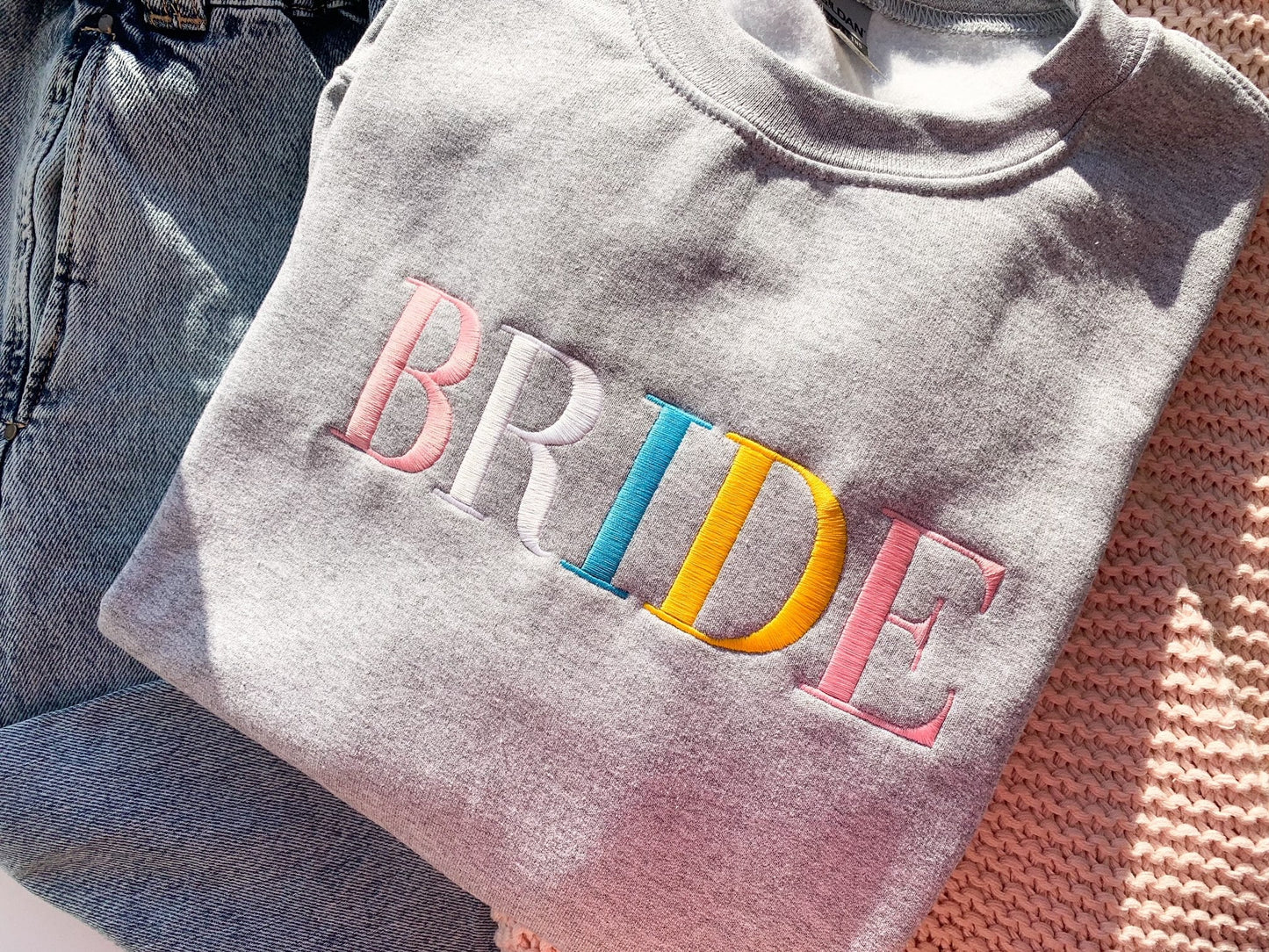 Bride Embroidered Sweatshirt (Pastel)