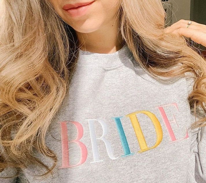 Bride Embroidered Sweatshirt (Pastel)