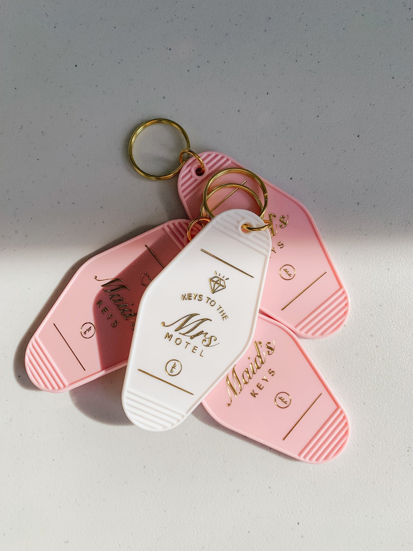 Bride and Bridesmaid Motel Keychains