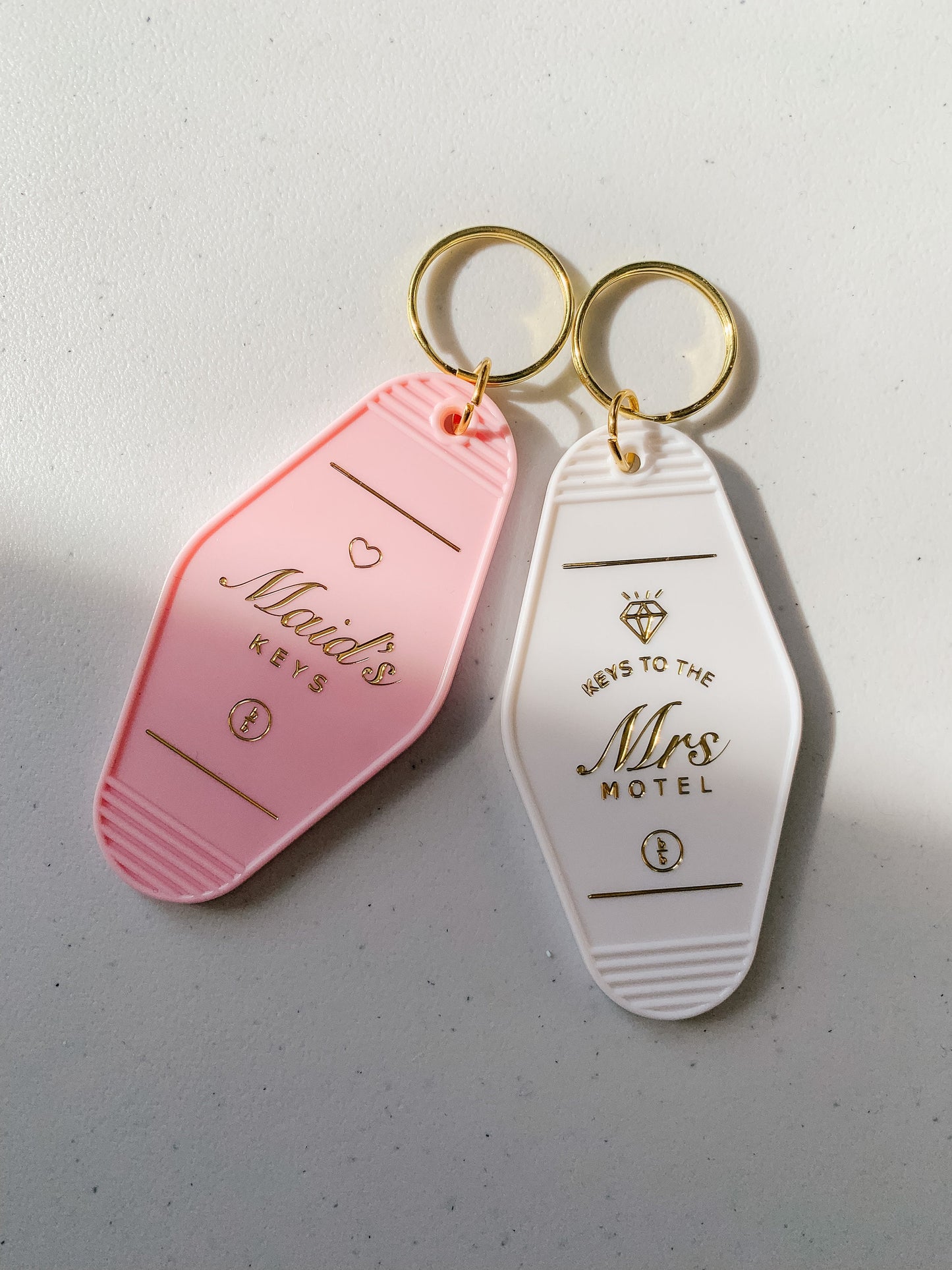 Bride and Bridesmaid Motel Keychains